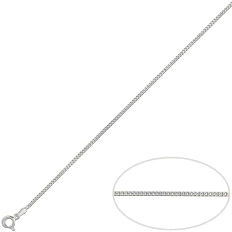 Cadena barbada plata maciza