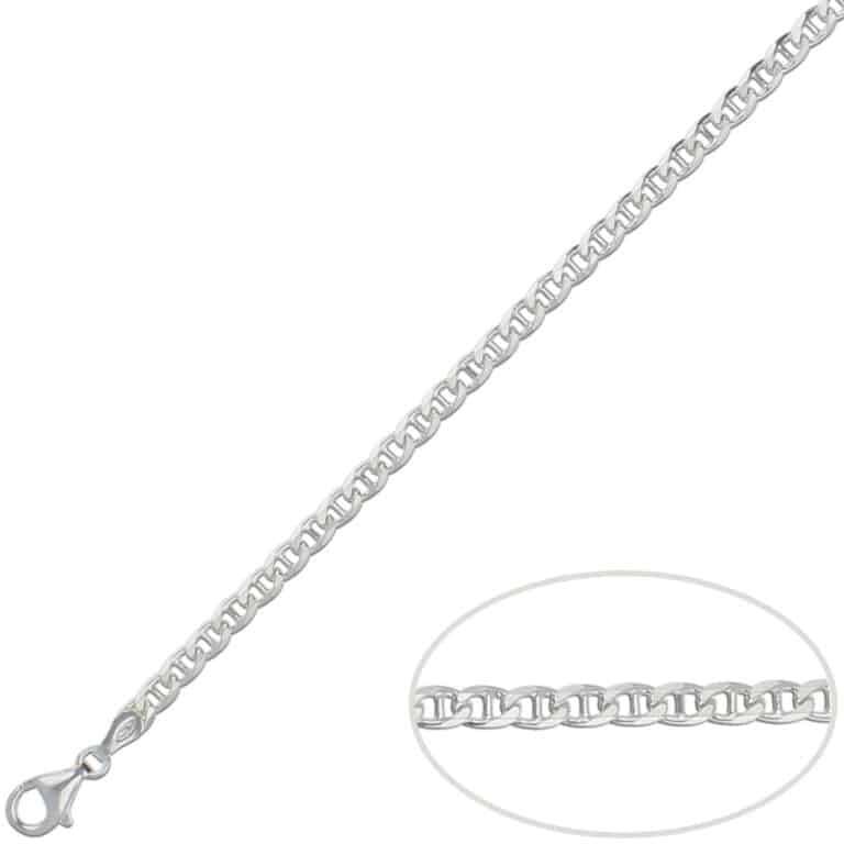 Cadena ancla plata maciza