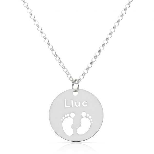 Colgante redondo nombre y pies