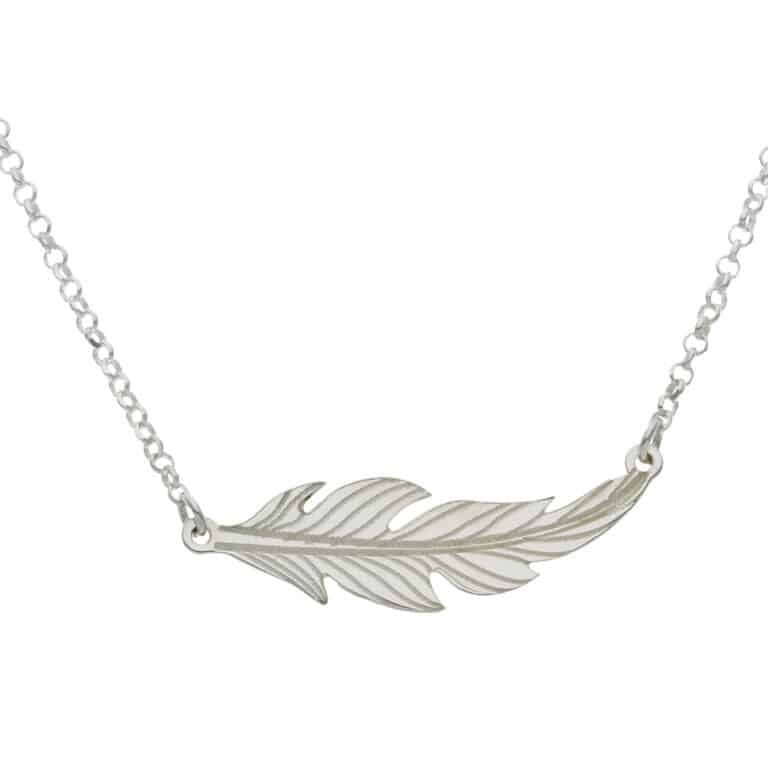 Colgante pluma plata