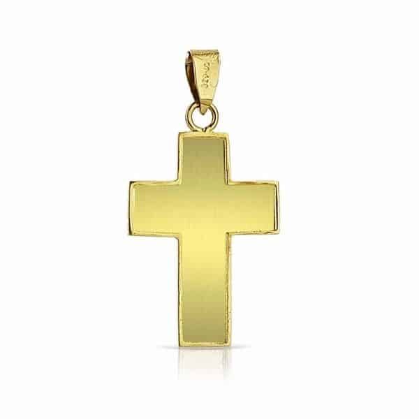 Colgante cruz plana ancha oro