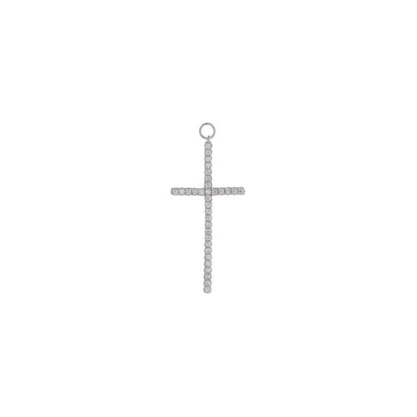 Charm cruz con circonitas en plata
