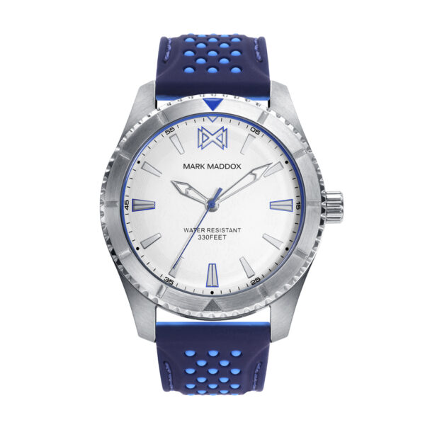Reloj hombre con correa silicona azul de Mark Maddox
