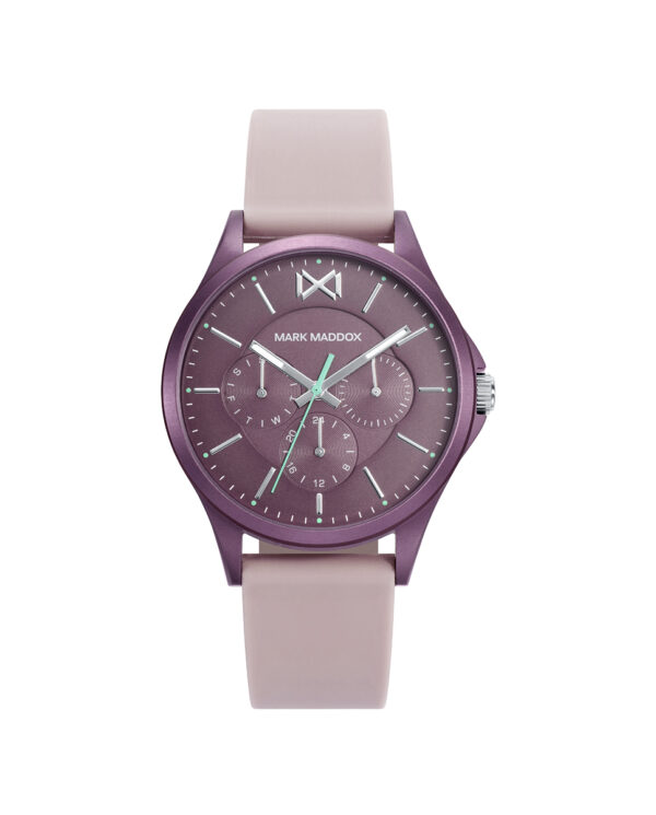 Reloj con correa silicona rosa para mujer de mark maddox