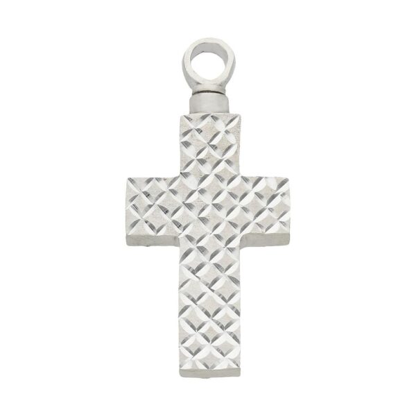 Colgante guardacenizas en forma de cruz en plata