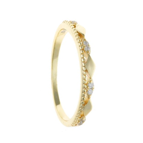 Anillo rombos plata dorada
