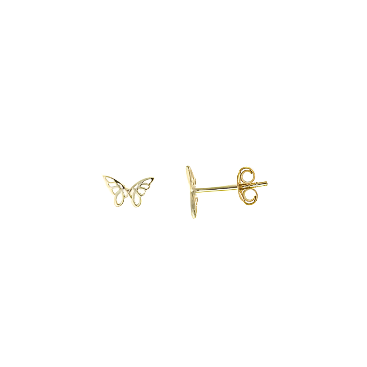 pendientes mariposa en plata dorada