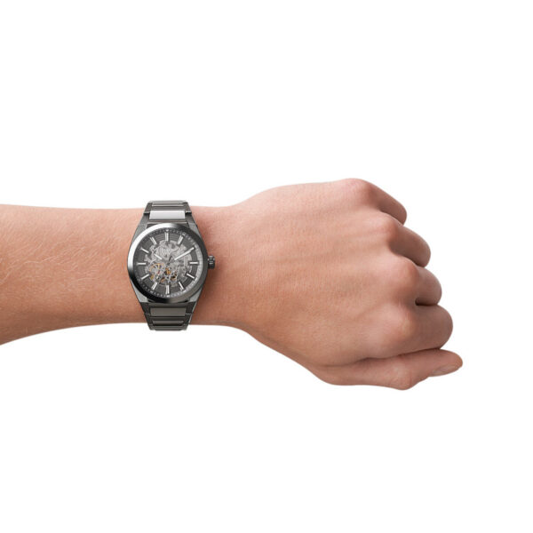 Reloj fossil automatico para hombre en acero gris oscuro