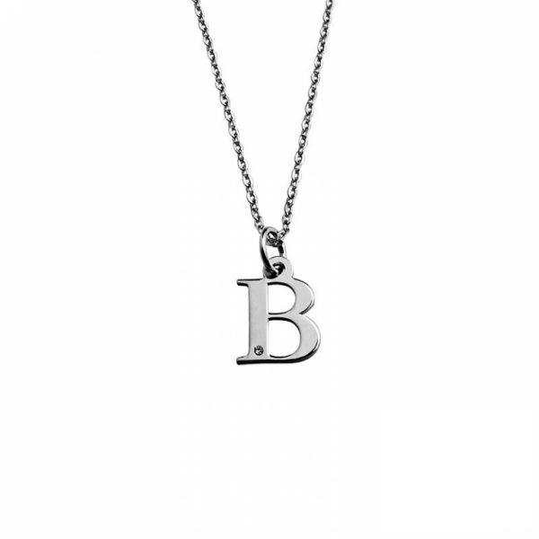 Colgante letra inicial mayúscula en plata