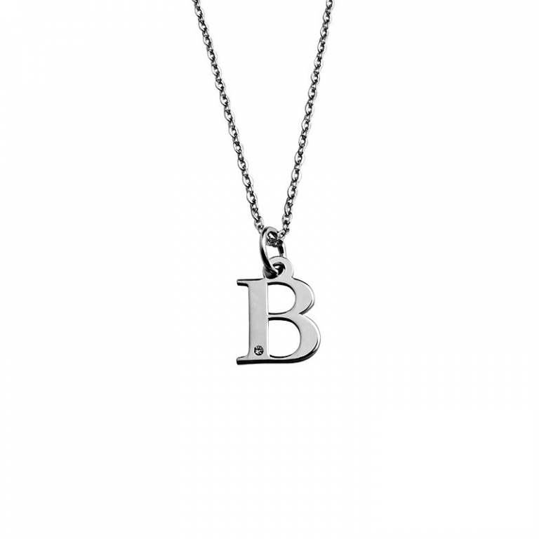 Colgante letra inicial mayúscula en plata