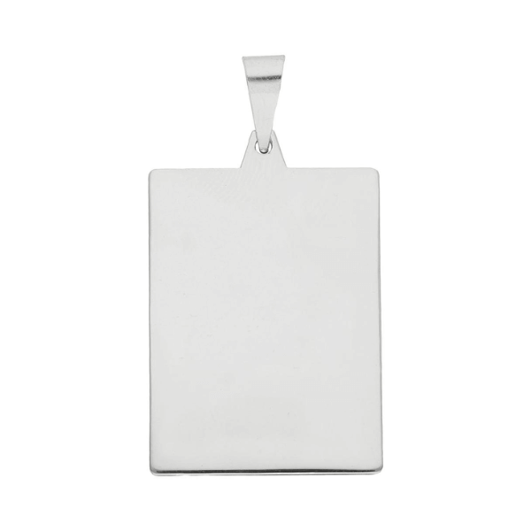 Colgante chapa rectangular grande plata