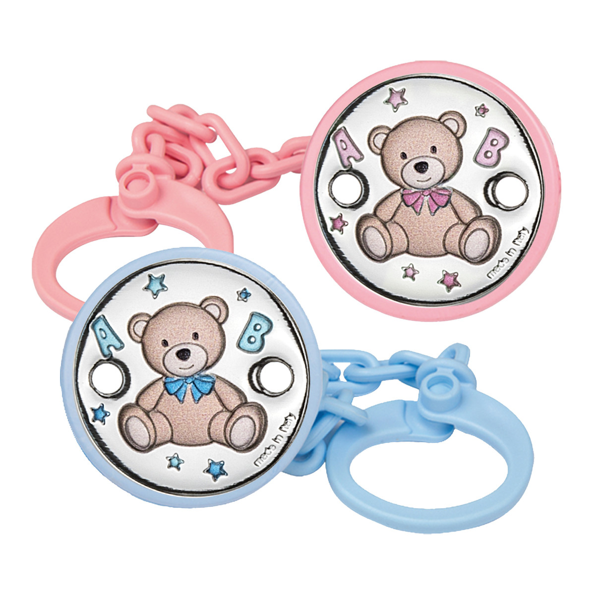 Chupetero con oso y estrellas