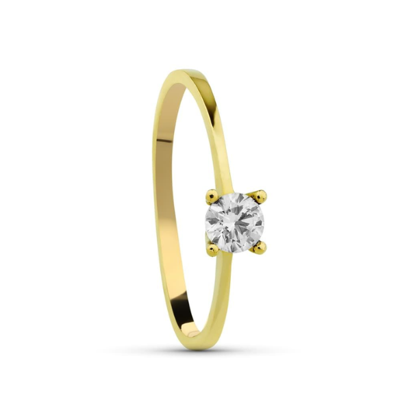 Anillo circonita en oro amarillo