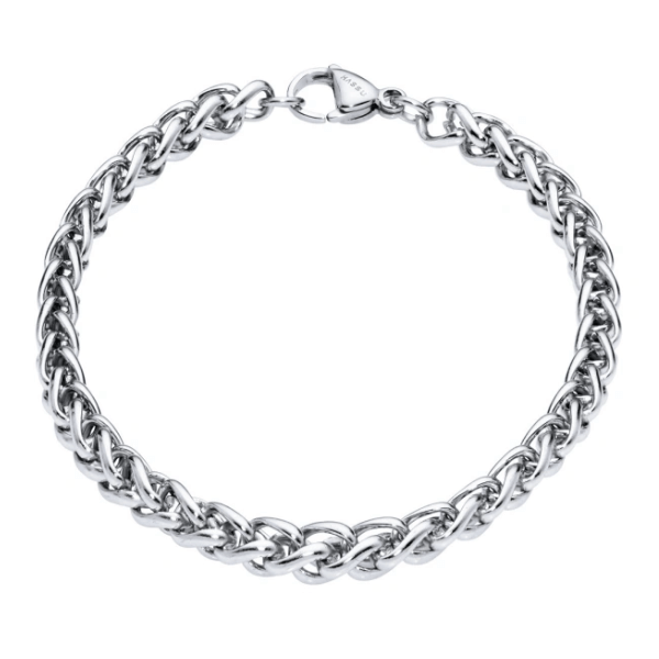 pulsera trenzada en acero para hombre