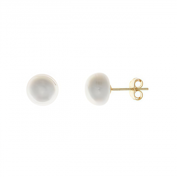 Pendientes perla en plata dorada