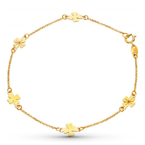 pulsera tréboles oro