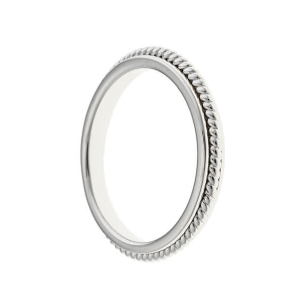 anillo cordoncillo carril en plata