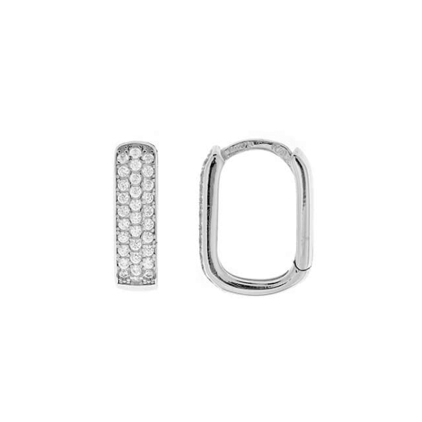 Pendientes aro circonitas en plata