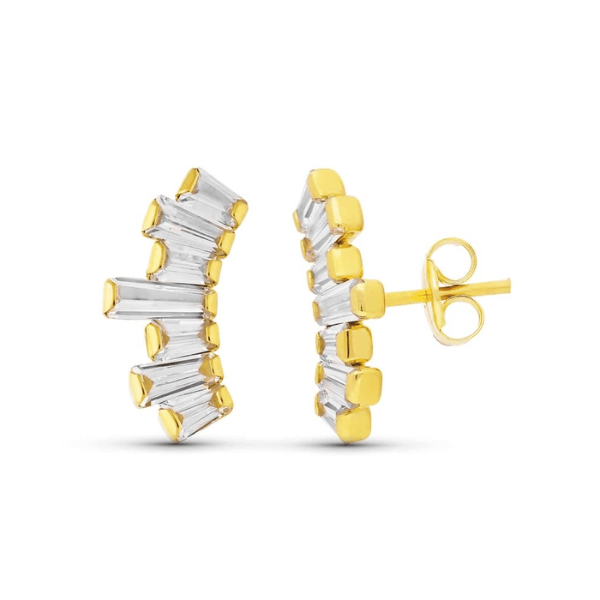 pendientes circonitas bagués trapecios en oro amarillo