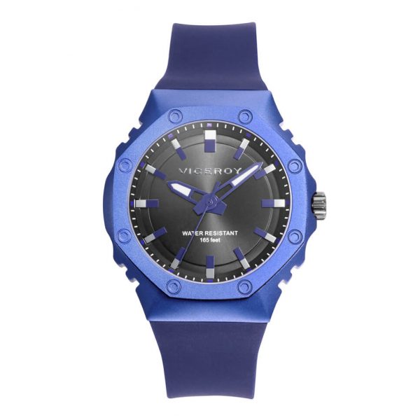 Reloj viceroy con caja aluminio azul y correa silicona