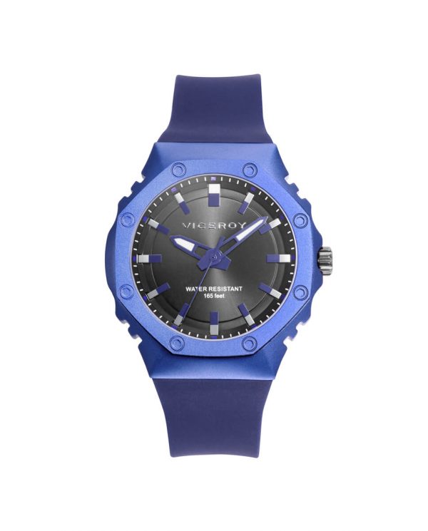 Reloj viceroy con caja aluminio azul y correa silicona