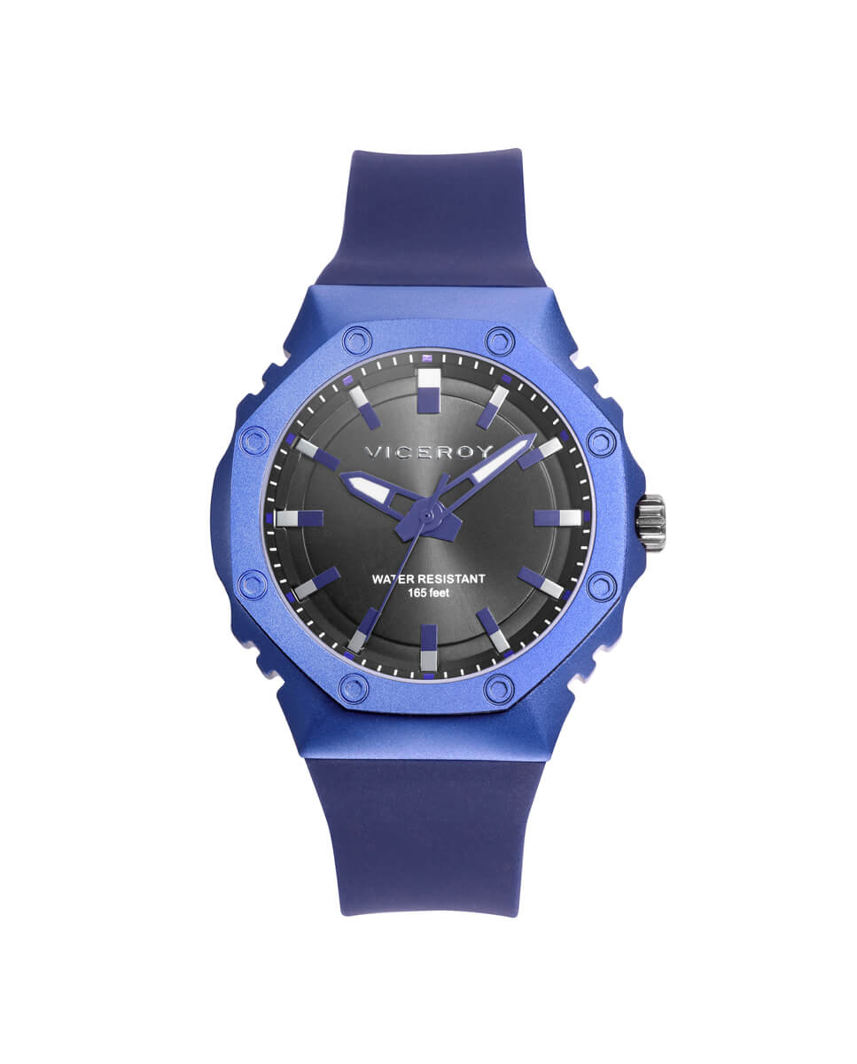 Reloj viceroy con caja aluminio azul y correa silicona