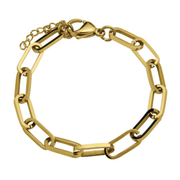 Pulsera eslabones acero dorado