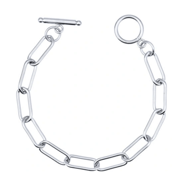 Pulsera eslabones acero acabado brillo