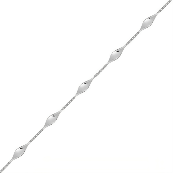 Pulsera espirales en plata rodiada primera ley