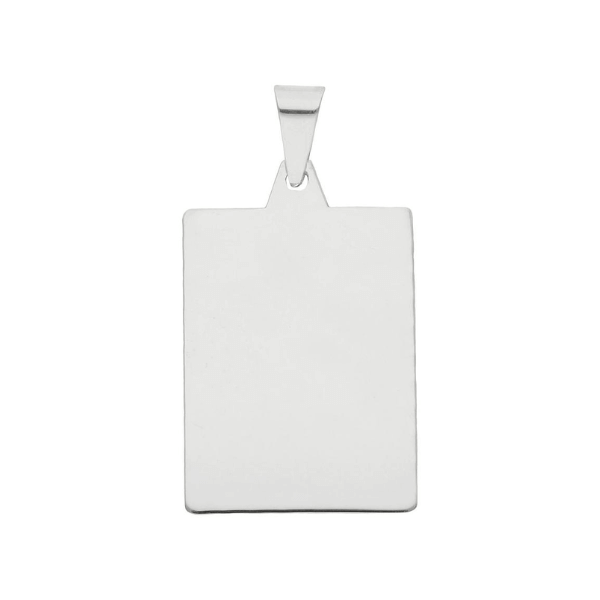 Colgante chapa rectangular plata
