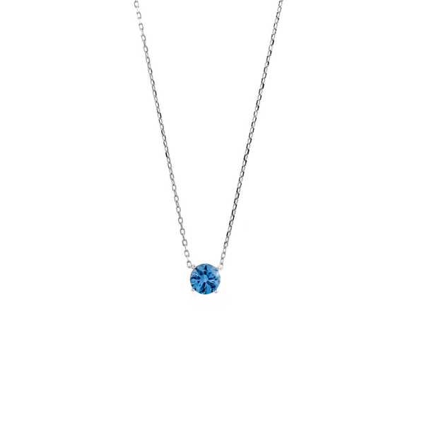 Gargantilla plata con circonita azul en garras