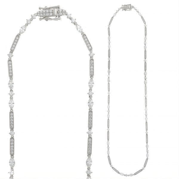 Gargantilla circonitas en plata