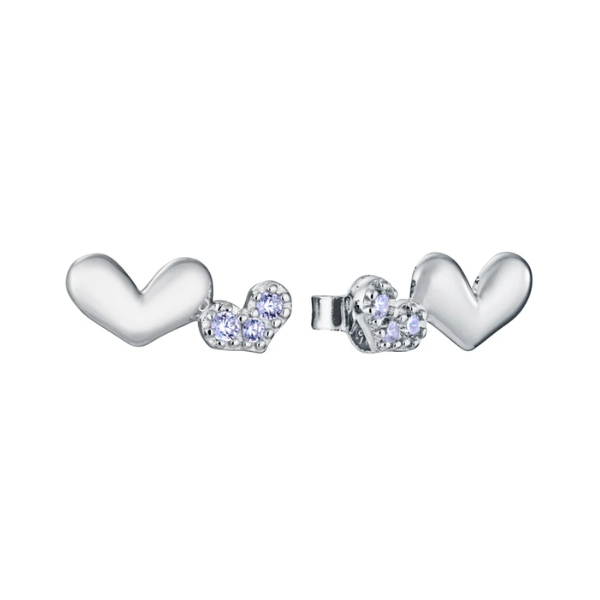 Pendientes corazones en plata de ley