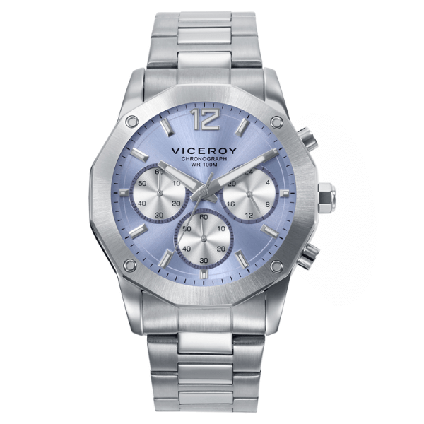 Reloj hombre Viceroy cronógrafo esfera azul claro