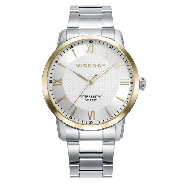 Reloj hombre Viceroy con bisel en acero dorado