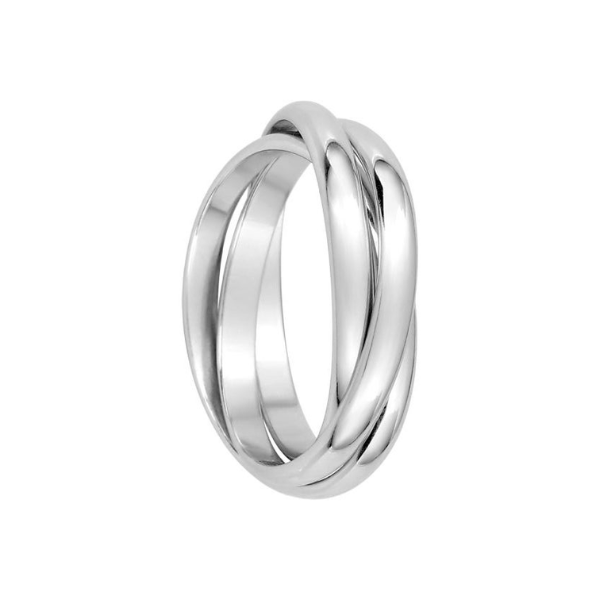 Anillo alianzas entrelazadas en plata