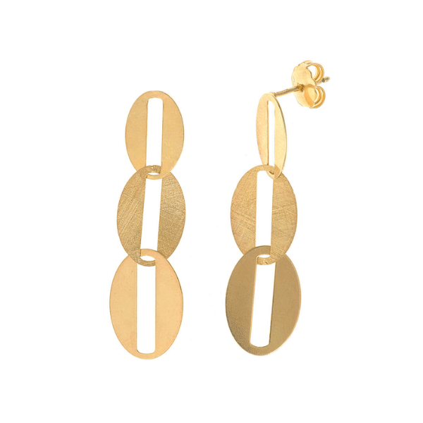 Pendientes eslabones ovalados en plata dorada