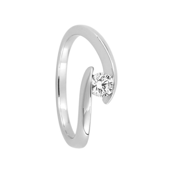 Anillo circonita en plata primera ley