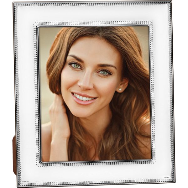 Marco liso con lineas en Plata Laminada