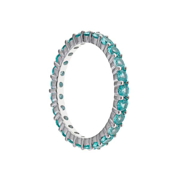 Anillo circonitas azules en plata