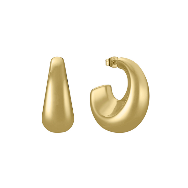 Pendientes medio aro en acero dorado
