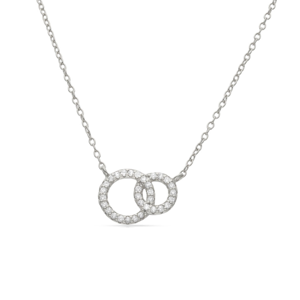 Gargantilla aros fijos con circonitas en plata