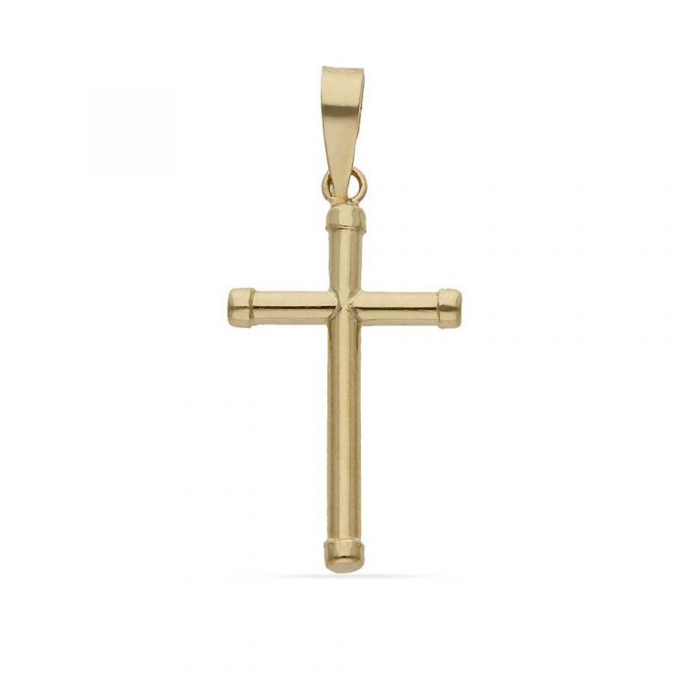 Cruz tapones en oro amarillo