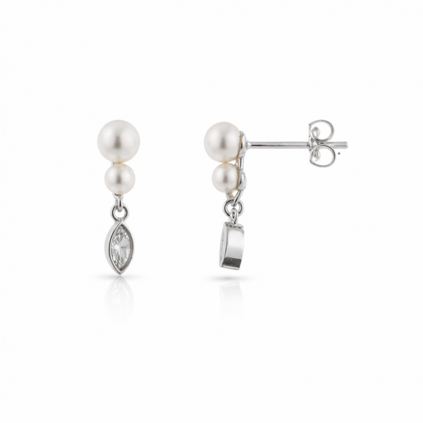 Pendientes perlas y circonita marquesa