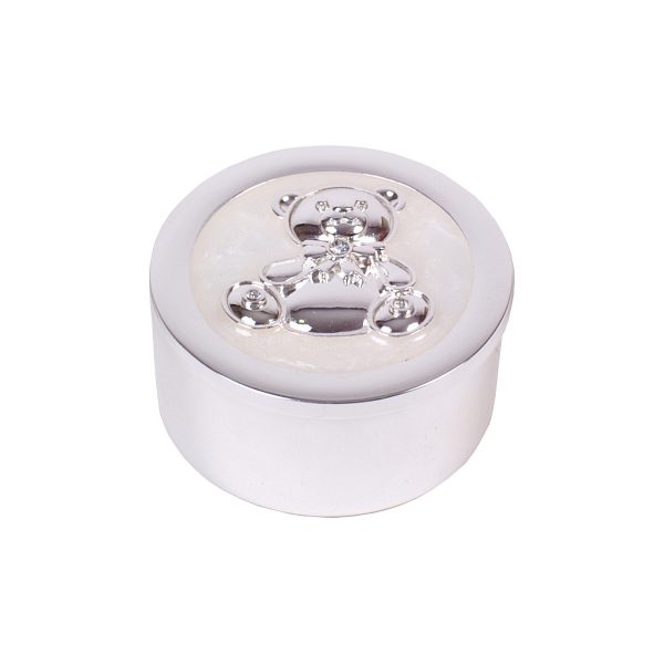 Caja de dientes esmaltada y plateada