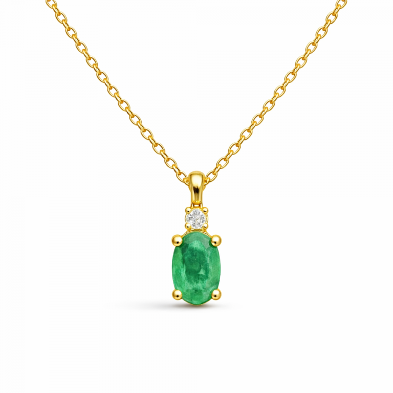 Colgante esmeralda y diamante