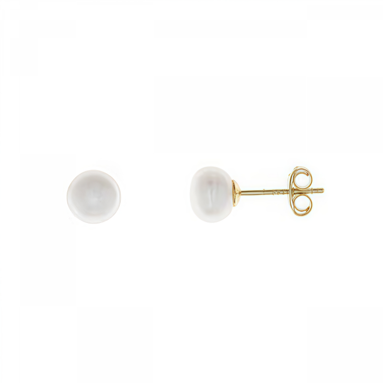 Pendientes perla en plata dorada