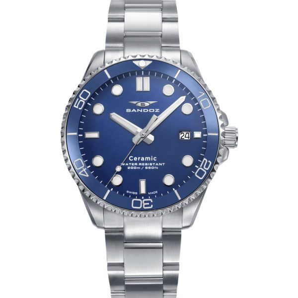 Reloj hombre SANDOZ con bisel azul