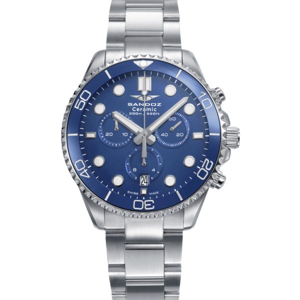 Reloj hombre Sandoz cronógrafo con bisel azul