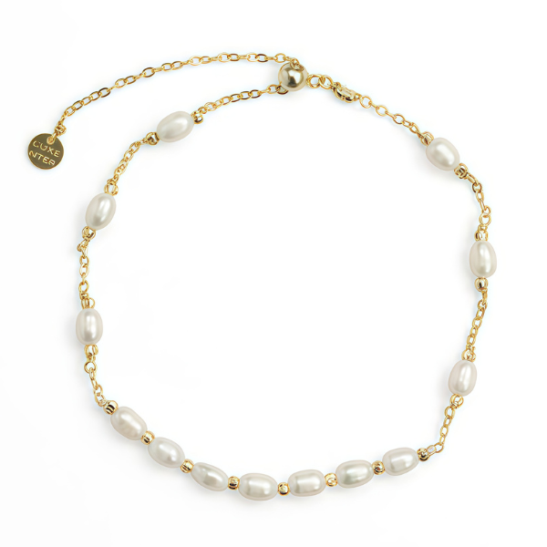 Pulsera perlas de agua dulce en plata dorada